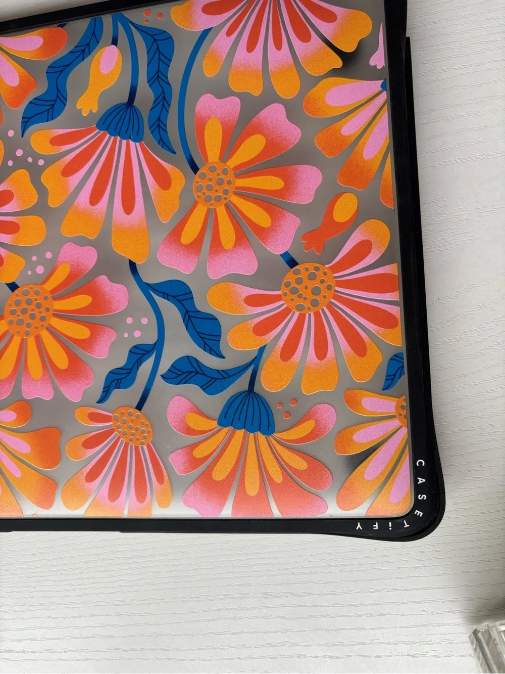 Casetify Floral Laptop Case in Pink, Orange & Blue